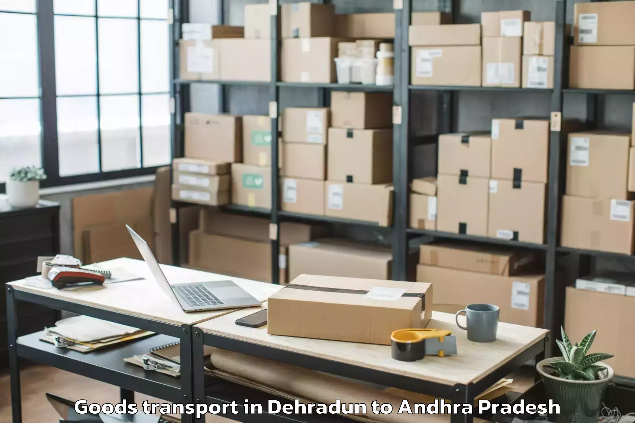 Expert Dehradun to Akasahebpeta Goods Transport